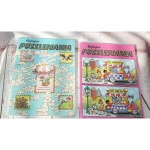 Vintage Lot 2 1990's Highlights Puzzle Mania Puzzle Activity Children's Books